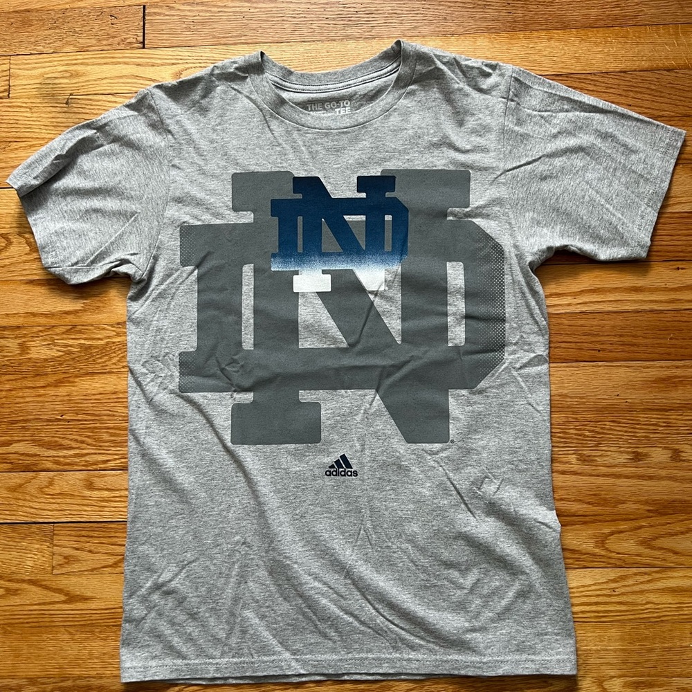 Men's Grey Adidas Notre Dame T-Shirt